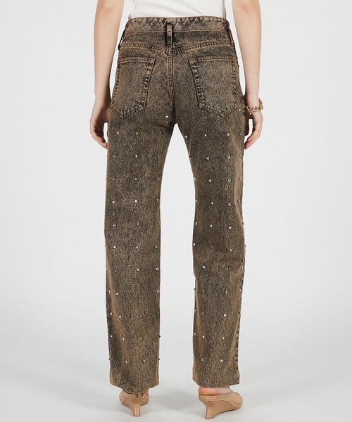PRANK PROJECT(プランクプロジェクト)の「【2026Summer Pre-Order】スタッデッドストレートジーンズ / Studded Straight Jeans(デニムパンツ・レディース・ブラウン・36/38)」の5枚目の写真