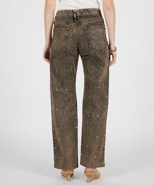 PRANK PROJECT(プランクプロジェクト)の「【2026Summer Pre-Order】スタッデッドストレートジーンズ / Studded Straight Jeans(デニムパンツ・レディース・ブラウン・36/38)」の6枚目の写真