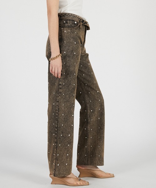 PRANK PROJECT(プランクプロジェクト)の「【2026Summer Pre-Order】スタッデッドストレートジーンズ / Studded Straight Jeans(デニムパンツ・レディース・ブラウン・36/38)」の7枚目の写真
