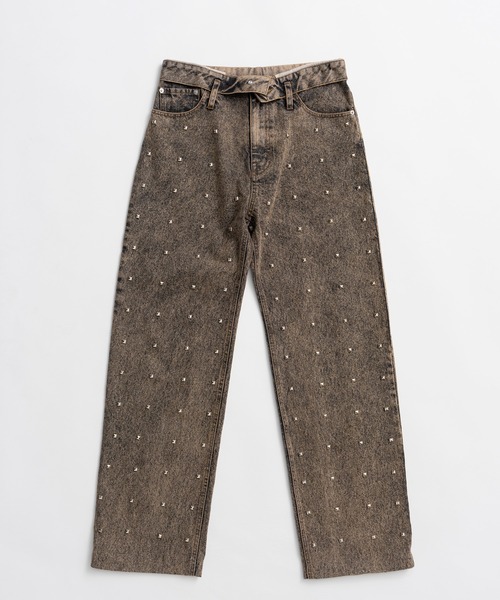 PRANK PROJECT(プランクプロジェクト)の「スタッデッドストレートジーンズ / Studded Straight Jeans(デニムパンツ・レディース・ブラウン・36/38)」の11枚目の写真