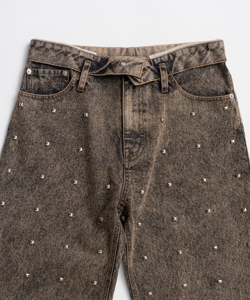 PRANK PROJECT(プランクプロジェクト)の「スタッデッドストレートジーンズ / Studded Straight Jeans(デニムパンツ・レディース・ブラウン・36/38)」の13枚目の写真