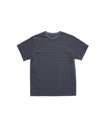 ヒューマンストライプハーフTシャツ(チャコール)