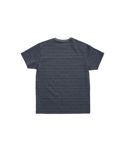 999HUMANITY(999ヒューマニティ)の「ヒューマンストライプハーフTシャツ(チャコール)(Tシャツ/カットソー・レディース・その他・2(M)/3(L)/1(S))」の2枚目の写真