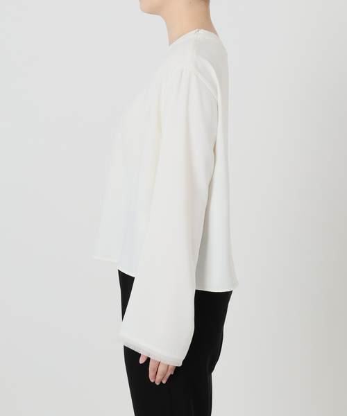VERMEIL par iena(ヴェルメイユパーイエナ)の「Compact Satin Top(シャツ/ブラウス・レディース・ブラック/ホワイト・FREE)」の19枚目の写真