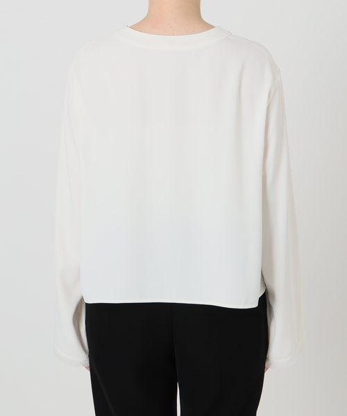 VERMEIL par iena(ヴェルメイユパーイエナ)の「Compact Satin Top(シャツ/ブラウス・レディース・ブラック/ホワイト・FREE)」の20枚目の写真