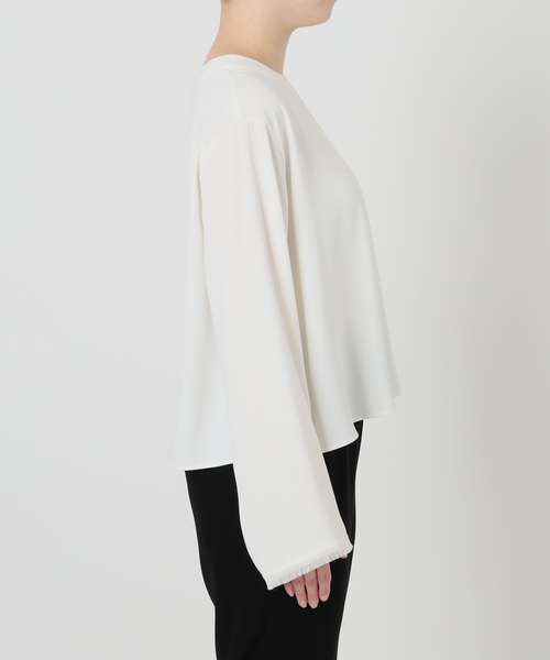 VERMEIL par iena(ヴェルメイユパーイエナ)の「Compact Satin Top(シャツ/ブラウス・レディース・ブラック/ホワイト・FREE)」の21枚目の写真