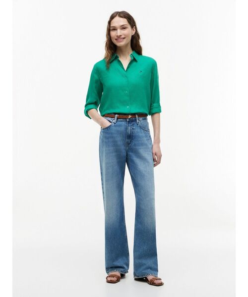 TOMMY HILFIGER(トミーヒルフィガー)の「リネンリラックスシャツ(シャツ/ブラウス・レディース・ピンク/ホワイト/ブルー・38inch/36inch/34inch/32inch)」の14枚目の写真