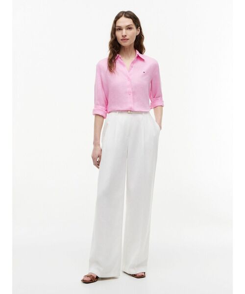 TOMMY HILFIGER(トミーヒルフィガー)の「リネンリラックスシャツ(シャツ/ブラウス・レディース・ピンク/ホワイト/ブルー・38inch/36inch/34inch/32inch)」の19枚目の写真