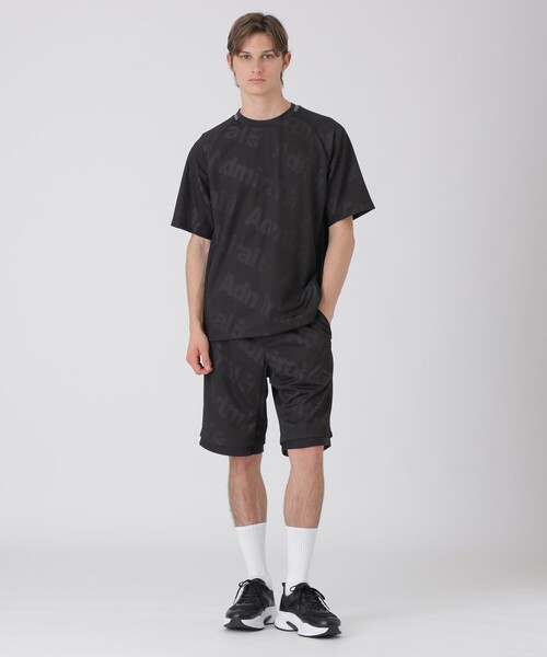 BLACK LABEL CRESTBRIDGE(ブラックレーベル・クレストブリッジ)の「【WEB・一部店舗限定】【BLACK lab.×Admiral】メッシュジャカードロゴTシャツ(Tシャツ/カットソー・メンズ・ブラック・M/L)」の2枚目の写真