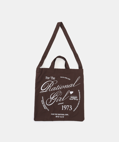 OUTDOOR PRODUCTS(アウトドアプロダクツ)の「OUTDOOR PRODUCTS / アウトドアプロダクツ ナイロンロゴトートBAG(トートバッグ・レディース・チョコ/ブラック/グリーン/ブラウン・FREE)」の2枚目の写真