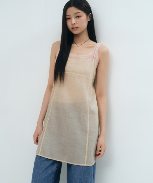 MUSINSA STANDARD WOMAN（ムシンサスタンダードウーマン）の「ウィメンズシアーミニドレス[ピーチ]（ワンピース・レディース・その他・X-SMALL/SMALL/MEDIUM/LARGE）」の3枚目の写真