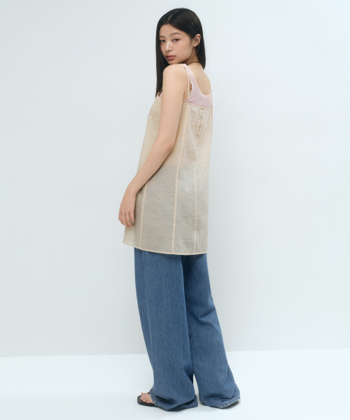 MUSINSA STANDARD WOMAN（ムシンサスタンダードウーマン）の「ウィメンズシアーミニドレス[ピーチ]（ワンピース・レディース・その他・X-SMALL/SMALL/MEDIUM/LARGE）」の4枚目の写真