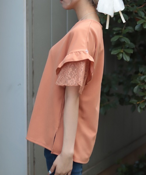 axes femme(アクシーズファム)の「NC付カットジョーゼットPO(Tシャツ/カットソー・レディース・ホワイト/ピンク/オレンジ/ブルー・FREE)」の5枚目の写真