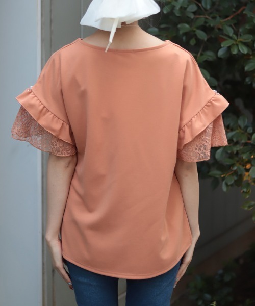 axes femme(アクシーズファム)の「NC付カットジョーゼットPO(Tシャツ/カットソー・レディース・ホワイト/ピンク/オレンジ/ブルー・FREE)」の6枚目の写真