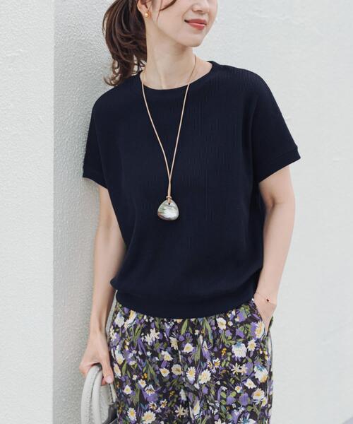URBAN RESEARCH DOORS(アーバンリサーチドアーズ)の「タックフライスフレンチTシャツ(Tシャツ/カットソー・レディース・ネイビー/ナチュラル/レッド系その他/ブルー・FREE)」の3枚目の写真
