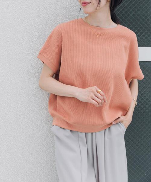 URBAN RESEARCH DOORS(アーバンリサーチドアーズ)の「タックフライスフレンチTシャツ(Tシャツ/カットソー・レディース・ネイビー/ナチュラル/レッド系その他/ブルー・FREE)」の4枚目の写真