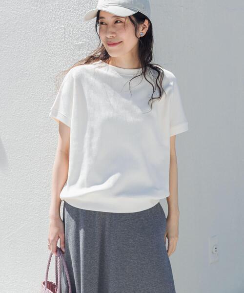URBAN RESEARCH DOORS(アーバンリサーチドアーズ)の「タックフライスフレンチTシャツ(Tシャツ/カットソー・レディース・ネイビー/ナチュラル/レッド系その他/ブルー・FREE)」の20枚目の写真