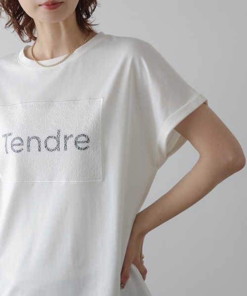 Bou Jeloud(ブージュルード)の「レースロゴフレンチTシャツ(Tシャツ/カットソー・レディース・ブラック/グレイッシュベージュ/オフホワイト・FREE)」の20枚目の写真