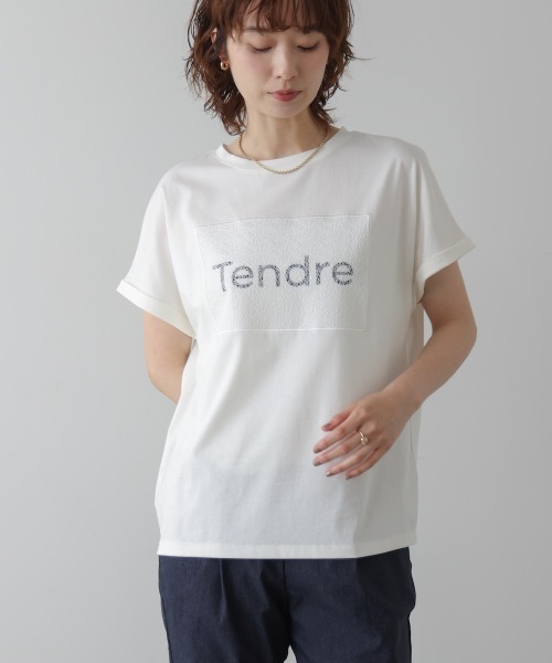Bou Jeloud(ブージュルード)の「レースロゴフレンチTシャツ(Tシャツ/カットソー・レディース・ブラック/グレイッシュベージュ/オフホワイト・FREE)」の21枚目の写真