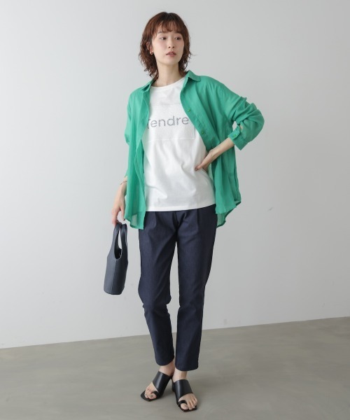 Bou Jeloud(ブージュルード)の「レースロゴフレンチTシャツ(Tシャツ/カットソー・レディース・ブラック/グレイッシュベージュ/オフホワイト・FREE)」の22枚目の写真