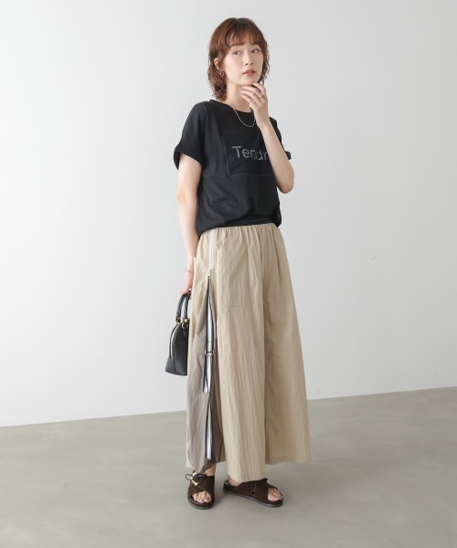 Bou Jeloud(ブージュルード)の「レースロゴフレンチTシャツ(Tシャツ/カットソー・レディース・ブラック/グレイッシュベージュ/オフホワイト・FREE)」の10枚目の写真