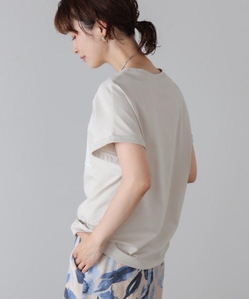 Bou Jeloud(ブージュルード)の「レースロゴフレンチTシャツ(Tシャツ/カットソー・レディース・ブラック/グレイッシュベージュ/オフホワイト・FREE)」の14枚目の写真
