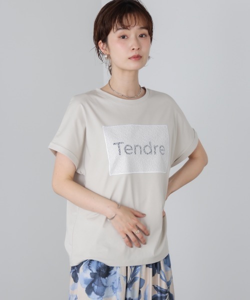 Bou Jeloud(ブージュルード)の「レースロゴフレンチTシャツ(Tシャツ/カットソー・レディース・ブラック/グレイッシュベージュ/オフホワイト・FREE)」の15枚目の写真