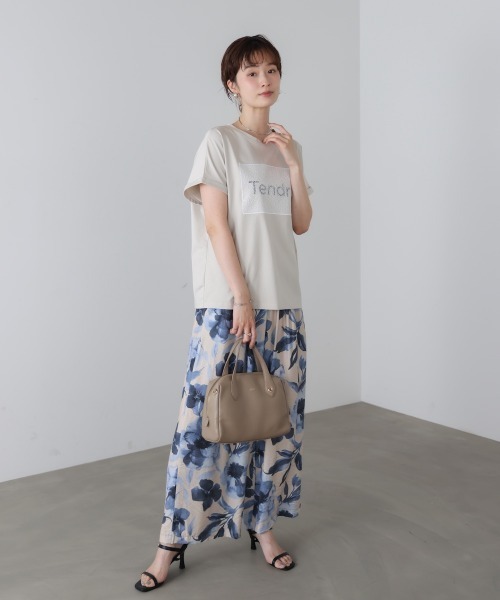 Bou Jeloud(ブージュルード)の「レースロゴフレンチTシャツ(Tシャツ/カットソー・レディース・ブラック/グレイッシュベージュ/オフホワイト・FREE)」の16枚目の写真