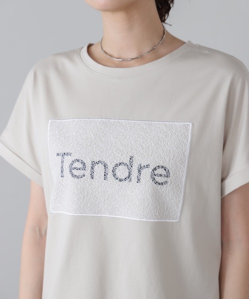 Bou Jeloud(ブージュルード)の「レースロゴフレンチTシャツ(Tシャツ/カットソー・レディース・ブラック/グレイッシュベージュ/オフホワイト・FREE)」の19枚目の写真