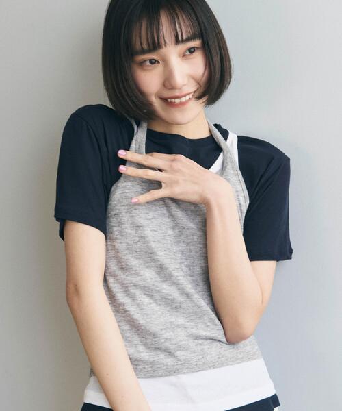 ALL NEW MART(オールニューマート)の「3ピースレイヤードトップス(その他トップス・レディース・ホワイト/ネイビー/ライトブルー・00)」の1枚目の写真