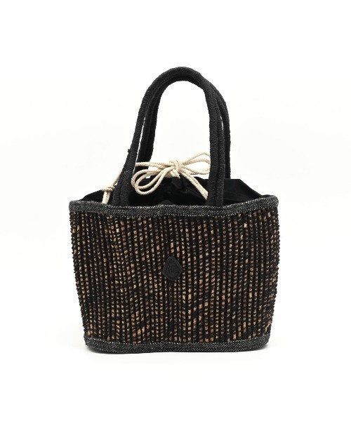 CLEDRAN(クレドラン)の「【ヤシの繊維×ジュート】CL3919 HAND&WORK MIX YARN WIDE TOTE(かごバッグ・レディース・ナチュラル/グレー/ブラック・FREE)」の2枚目の写真