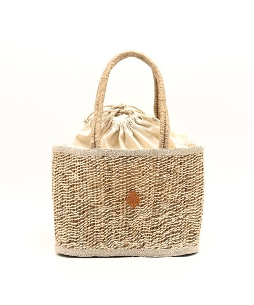 CLEDRAN(クレドラン)の「【ヤシの繊維×ジュート】CL3919 HAND&WORK MIX YARN WIDE TOTE(かごバッグ・レディース・ナチュラル/グレー・FREE)」の3枚目の写真
