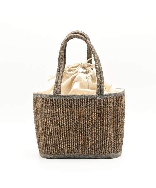 CLEDRAN(クレドラン)の「【ヤシの繊維×ジュート】CL3919 HAND&WORK MIX YARN WIDE TOTE(かごバッグ・レディース・ナチュラル/グレー・FREE)」の4枚目の写真