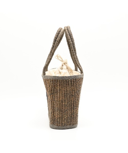 CLEDRAN(クレドラン)の「【ヤシの繊維×ジュート】CL3919 HAND&WORK MIX YARN WIDE TOTE(かごバッグ・レディース・ナチュラル/グレー・FREE)」の5枚目の写真