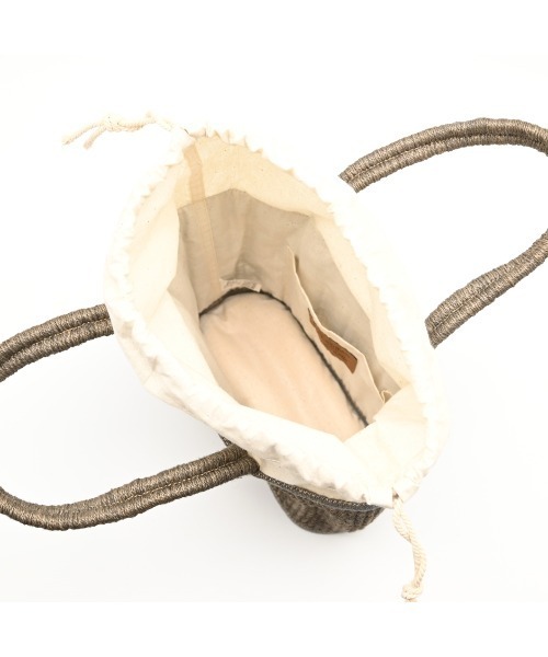 CLEDRAN(クレドラン)の「【ヤシの繊維×ジュート】CL3919 HAND&WORK MIX YARN WIDE TOTE(かごバッグ・レディース・ナチュラル/グレー・FREE)」の7枚目の写真