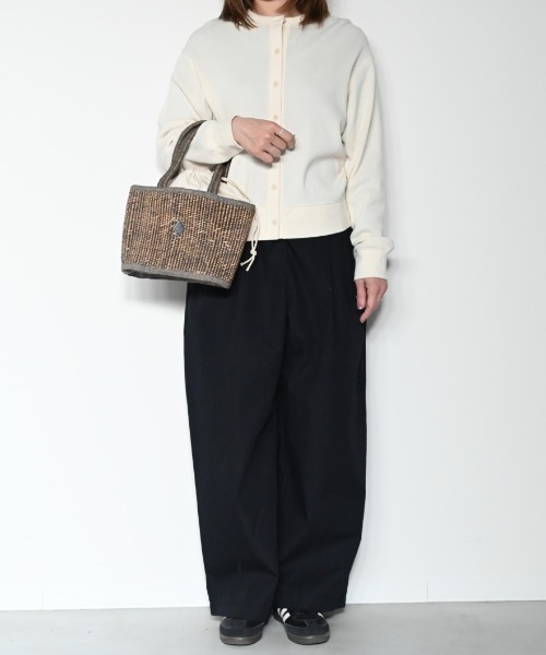 CLEDRAN(クレドラン)の「【ヤシの繊維×ジュート】CL3919 HAND&WORK MIX YARN WIDE TOTE(かごバッグ・レディース・ナチュラル/グレー・FREE)」の11枚目の写真