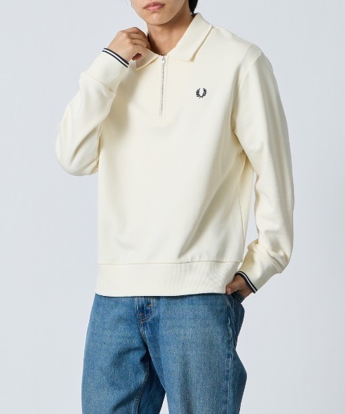 FRED PERRY（フレッドペリー）の「【WEB限定】[FRED PERRY/フレッドペリー] ハーフジップ ポロカラースウェット（スウェット・レディース・ネイビー/アイボリー・M/S/L）」の22枚目の写真