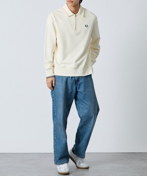 FRED PERRY（フレッドペリー）の「【WEB限定】[FRED PERRY/フレッドペリー] ハーフジップ ポロカラースウェット（スウェット・レディース・ネイビー/アイボリー・M/S/L）」の19枚目の写真