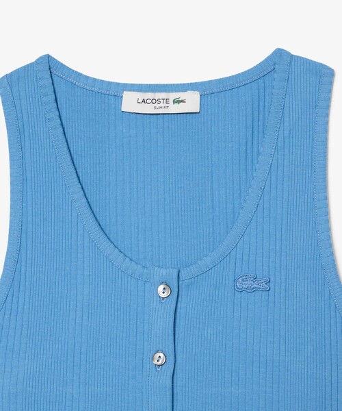 LACOSTE（ラコステ）の「フロントボタン ランダムピッチリブニットタンクトップ（タンクトップ・レディース・オレンジ/スカイブルー・34/38/36/40）」の11枚目の写真