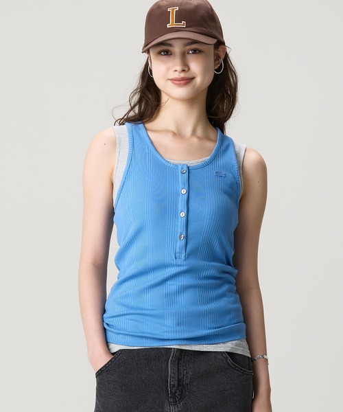 LACOSTE(ラコステ)の「フロントボタン ランダムピッチリブニットタンクトップ(タンクトップ・レディース・オレンジ/スカイブルー・34/38/36/40)」の20枚目の写真