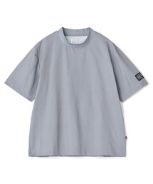 UNION STATION | ドットメッシュプリントモックネックTシャツ<ストレッチ・軽量・ハンドウォッシャブル・通気性>(Tシャツ/カットソー)