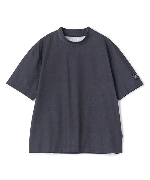 UNION STATION(ユニオンステーション)の「ドットメッシュプリントモックネックTシャツ<ストレッチ・軽量・ハンドウォッシャブル・通気性>(Tシャツ/カットソー・メンズ・ネイビー/ブラック/ライトグレー・LL/L)」の2枚目の写真