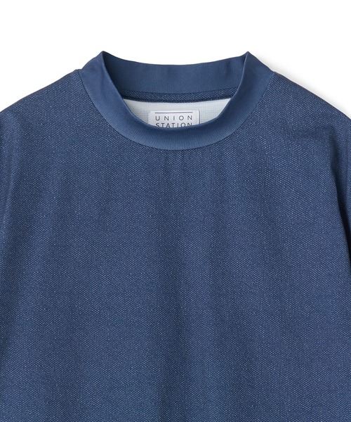 UNION STATION(ユニオンステーション)の「ドットメッシュプリントモックネックTシャツ<ストレッチ・軽量・ハンドウォッシャブル・通気性>(Tシャツ/カットソー・メンズ・ネイビー/ブラック/ライトグレー・LL/L/M)」の9枚目の写真