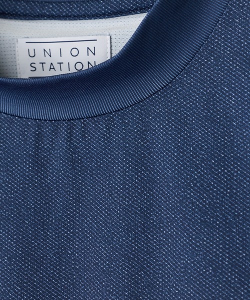 UNION STATION(ユニオンステーション)の「ドットメッシュプリントモックネックTシャツ<ストレッチ・軽量・ハンドウォッシャブル・通気性>(Tシャツ/カットソー・メンズ・ネイビー/ブラック/ライトグレー・LL/L/M)」の8枚目の写真