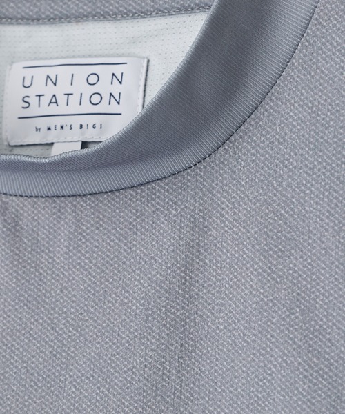 UNION STATION(ユニオンステーション)の「ドットメッシュプリントモックネックTシャツ<ストレッチ・軽量・ハンドウォッシャブル・通気性>(Tシャツ/カットソー・メンズ・ネイビー/ブラック/ライトグレー・LL/L/M)」の4枚目の写真