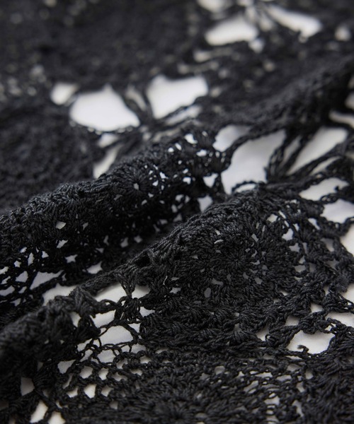 SALON adam et rope'(サロン アダム エ ロペ)の「【WEB限定】クロシェバブーシュカ(バンダナ/スカーフ・レディース・キナリ/ブラック・FREE)」の18枚目の写真