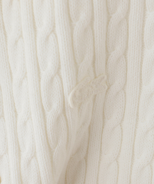 U by SPICK&SPAN（ユーバイスピックアンドスパン）の「LACOSTE / ラコステ ポロ半袖ニット（ポロシャツ・レディース・ホワイト/ブルー・36）」の7枚目の写真