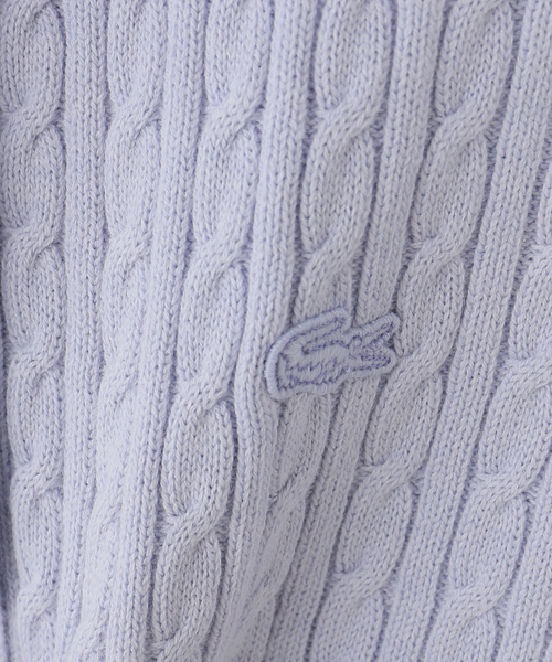 U by SPICK&SPAN（ユーバイスピックアンドスパン）の「LACOSTE / ラコステ ポロ半袖ニット（ポロシャツ・レディース・ホワイト/ブルー・36）」の8枚目の写真