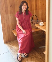 ウォッシュドシアーボイル ピンタック ワンピース