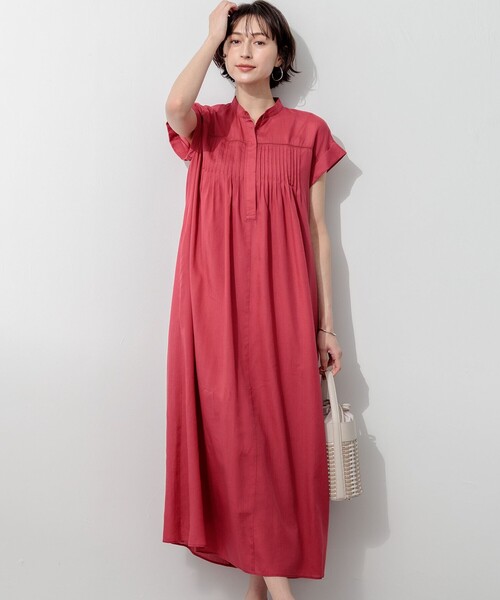 23区(ニジュウサンク)の「ウォッシュドシアーボイル ピンタック ワンピース(ワンピース・レディース・こしょう色系/ローズ系/ブラック系/ダルブルー系/ダークブラウン系・38)」の5枚目の写真